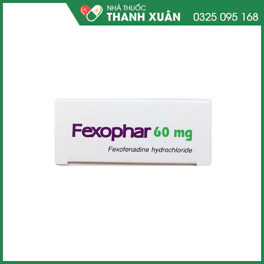 Fexophar 60 điều trị viêm mũi dị ứng, dị ứng da, nổi mày đay