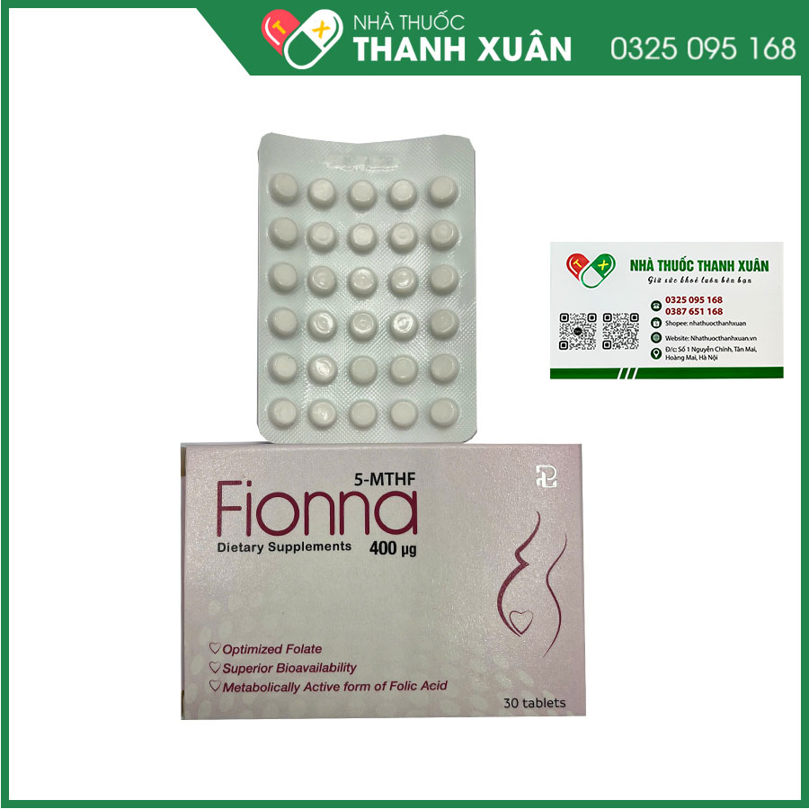 Viên uống Fionna - 5MTHF giúp bổ sung acid folic và giảm nguy cơ thiếu máu