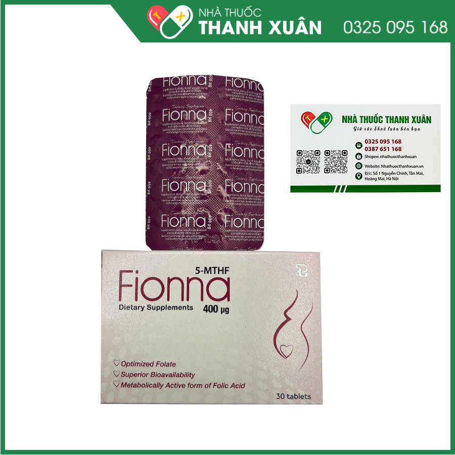 Viên uống Fionna - 5MTHF giúp bổ sung acid folic và giảm nguy cơ thiếu máu