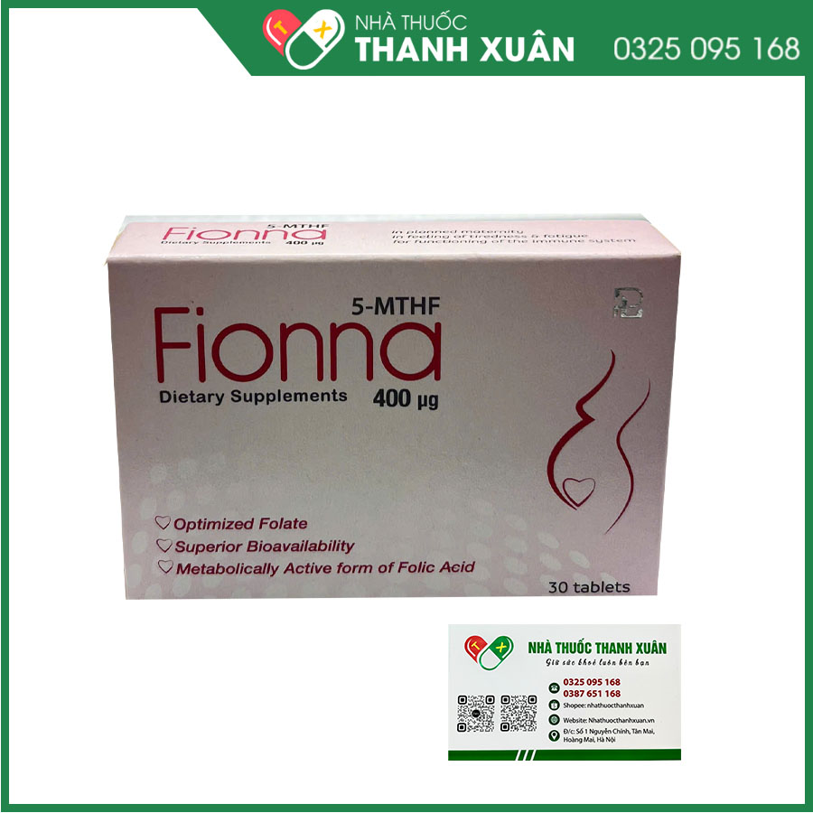 Viên uống Fionna - 5MTHF giúp bổ sung acid folic và giảm nguy cơ thiếu máu