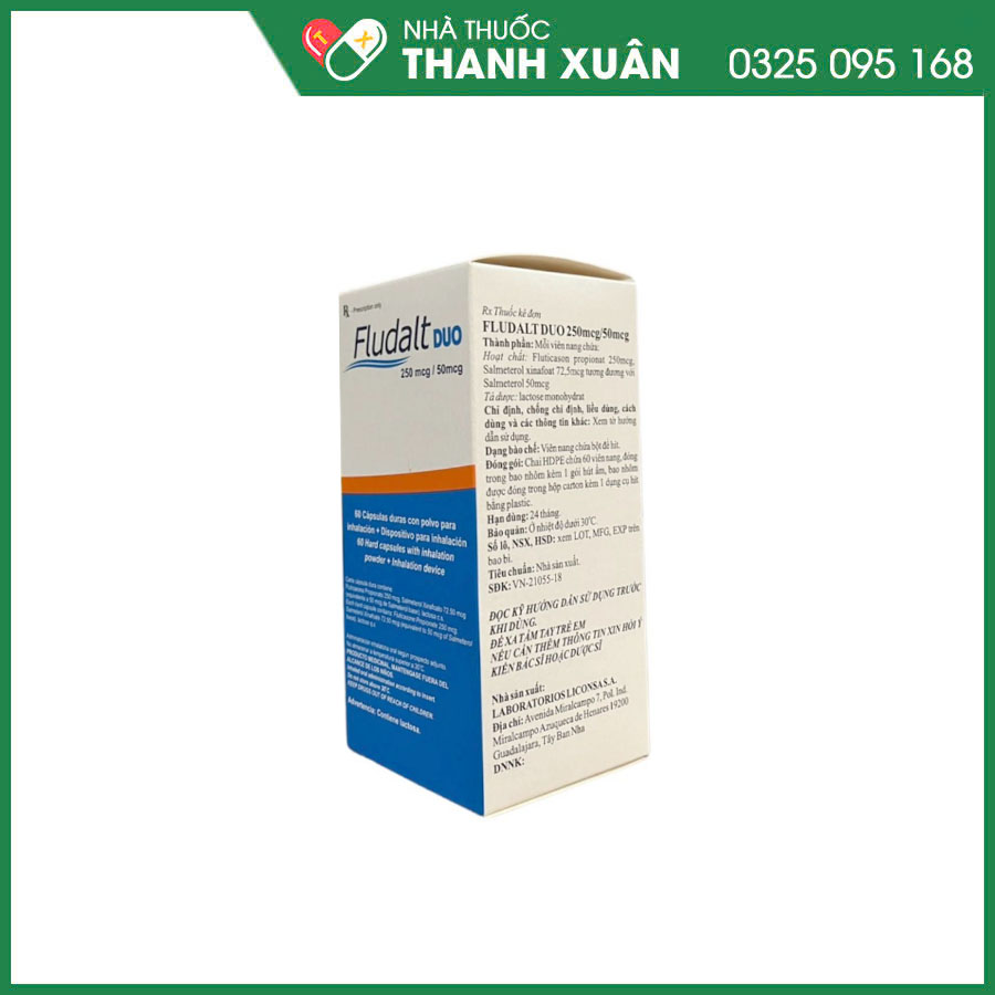 Fludat Duo 250 mcg/50 mcg điều trị phòng ngừa viêm phế quản và triệu chứng phổi tắc nghẽn mạn tính