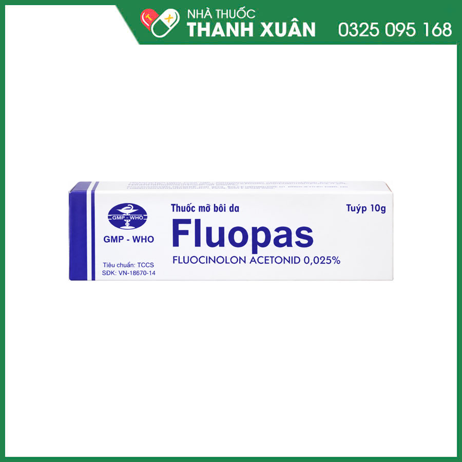 Fluopas thuốc điều trị triệu chứng viêm và ngứa của các bệnh ngoài da đáp ứng với corticoid
