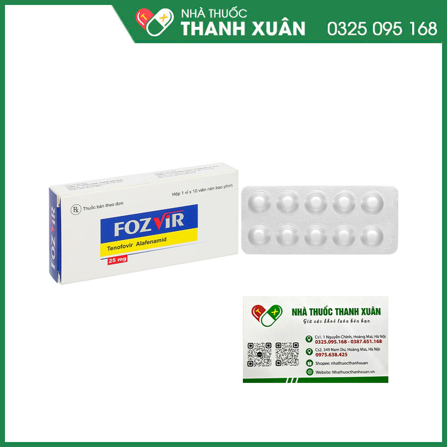 Fozvir 25mg thuốc điều trị viêm gan B