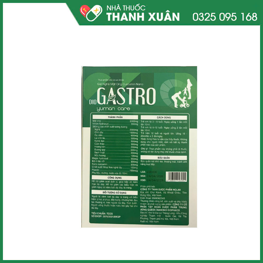 Dio gastro giúp hỗ trợ giảm các triệu chứng của viêm loét dạ dày, tá tràng