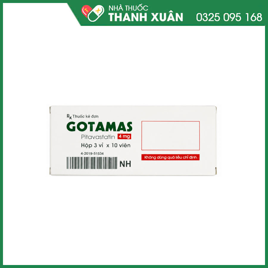 Gotamas 4mg thuốc kiểm soát lipid máu, giúp phòng ngừa các bệnh tim mạc