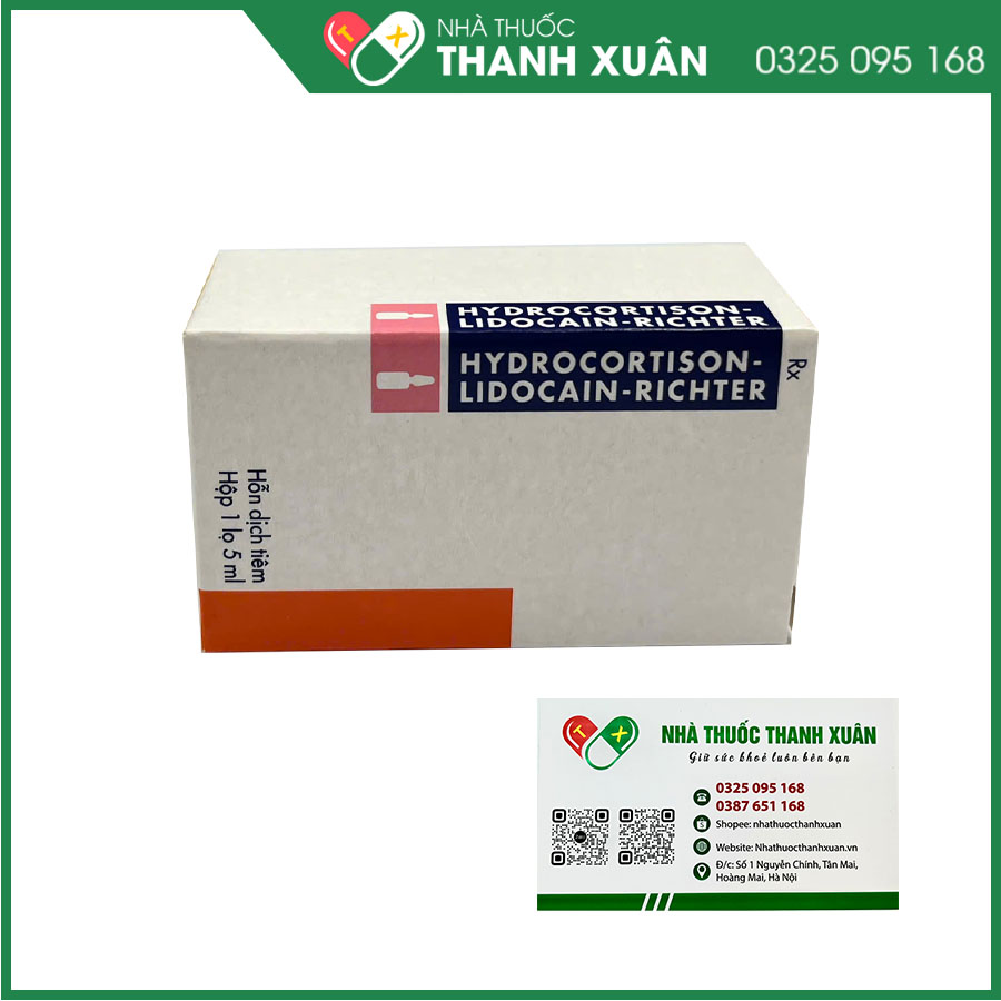 Hydrocortison-Lidocain-Richter thuốc kháng viêm và gây tê tại chỗ tác dụng ngắn