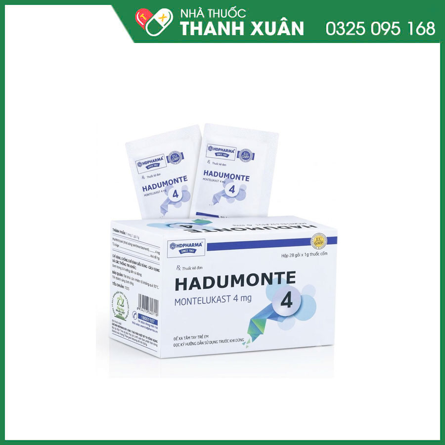 Hadumonte 4mg thuốc dự phòng và điều trị hen phế quản mạn tính