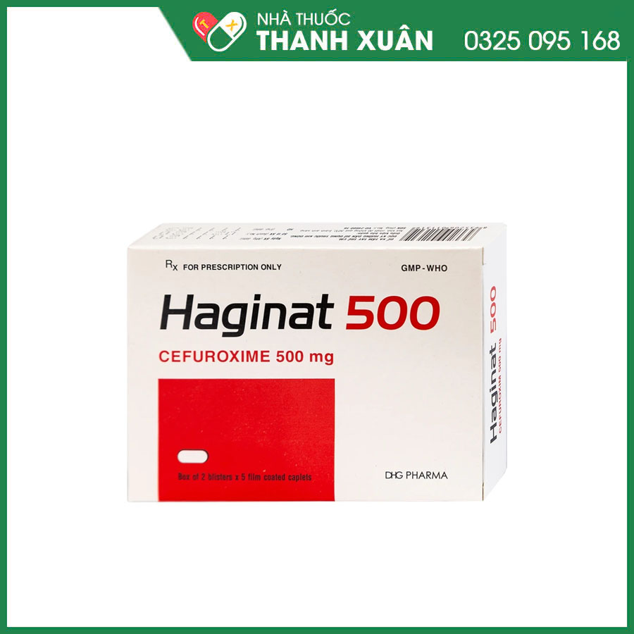 Haginat 500 điều trị nhiễm khuẩn hô hấp trên và dưới, tiết niệu- sinh dục, da và mô mềm