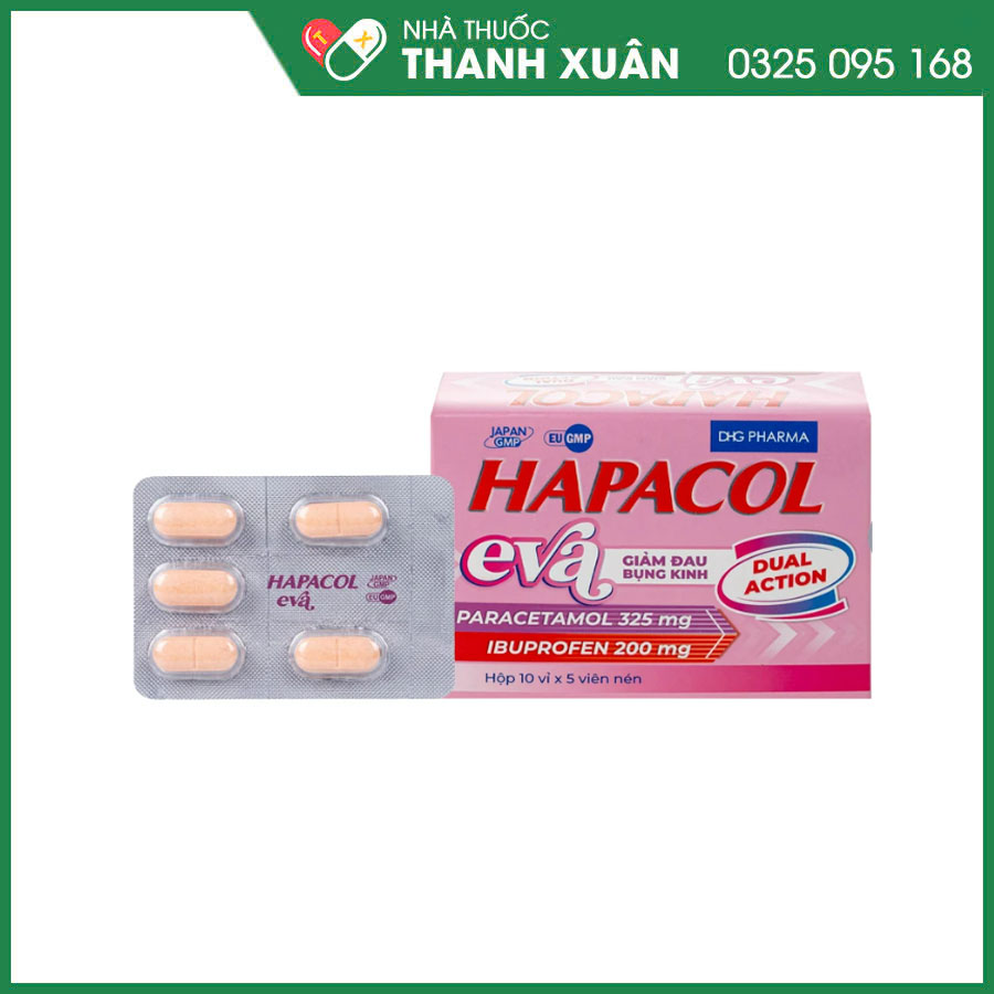 Hapacol Eva giúp làm giảm đau, hạ sốt và kháng viêm