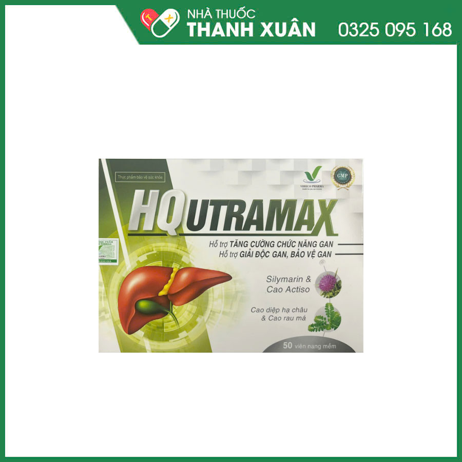 HQ utramax hỗ trợ thanh nhiệt, mát gan, giúp giải độc gan, bảo vệ gan, tăng cường chức năng gan