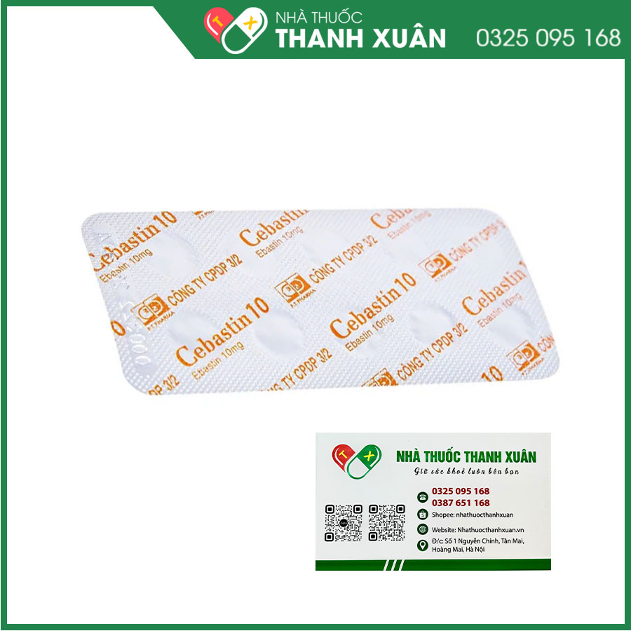 Thuốc Cebastin 10 điều trị viêm mũi dị ứng, mẩn ngứa, mề đay mãn tính