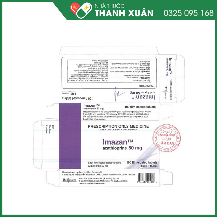 Imazan thuốc ức chế miễn dịch dùng để điều trị viêm khớp, Lupus ban đỏ, ngăn ngừa thải ghép thận