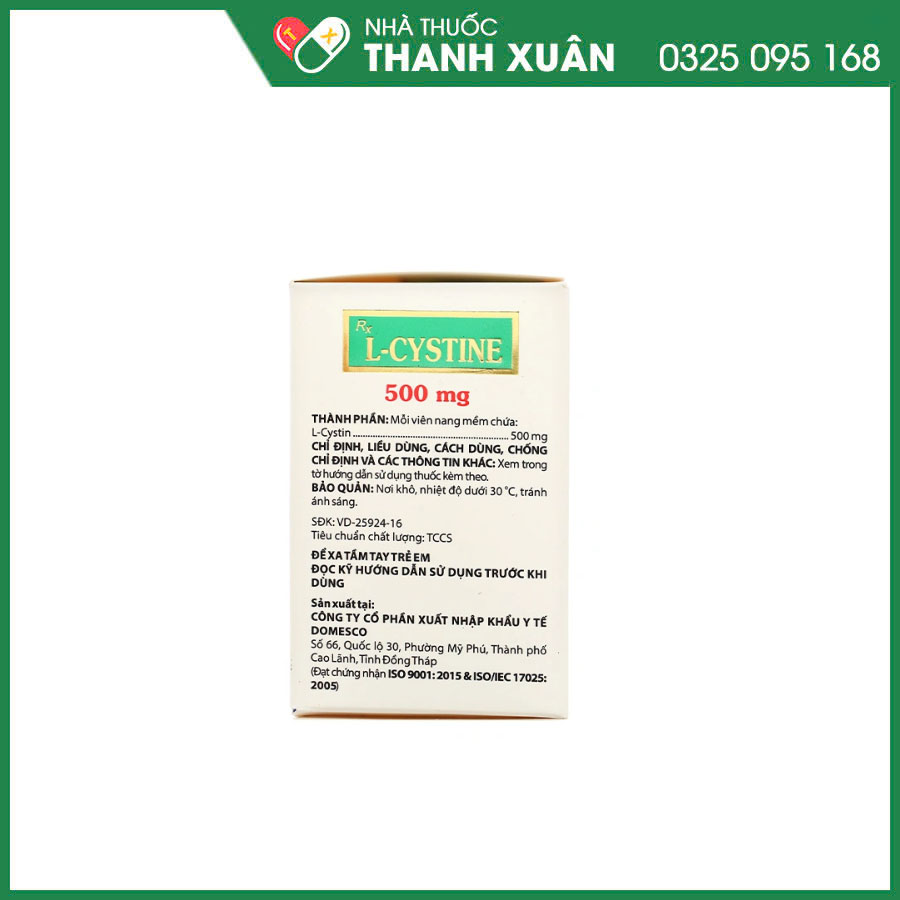 L-Cystine Domesco 500mg trị rối loạn dưỡng tóc và móng