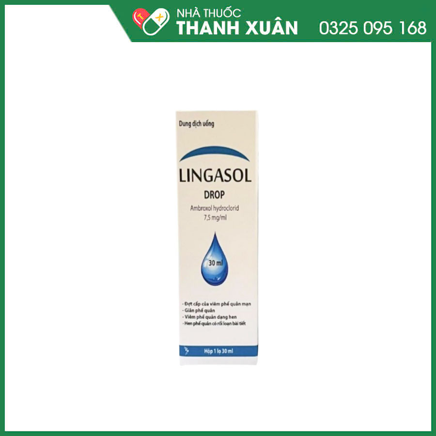 Lingasol Drop thuốc hỗ trợ làm loãng, tiêu đàm trong các bệnh lý hô hấp