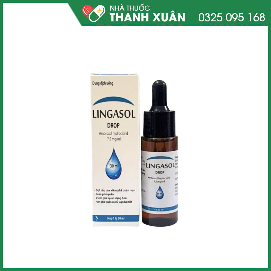 Lingasol Drop thuốc hỗ trợ làm loãng, tiêu đàm trong các bệnh lý hô hấp