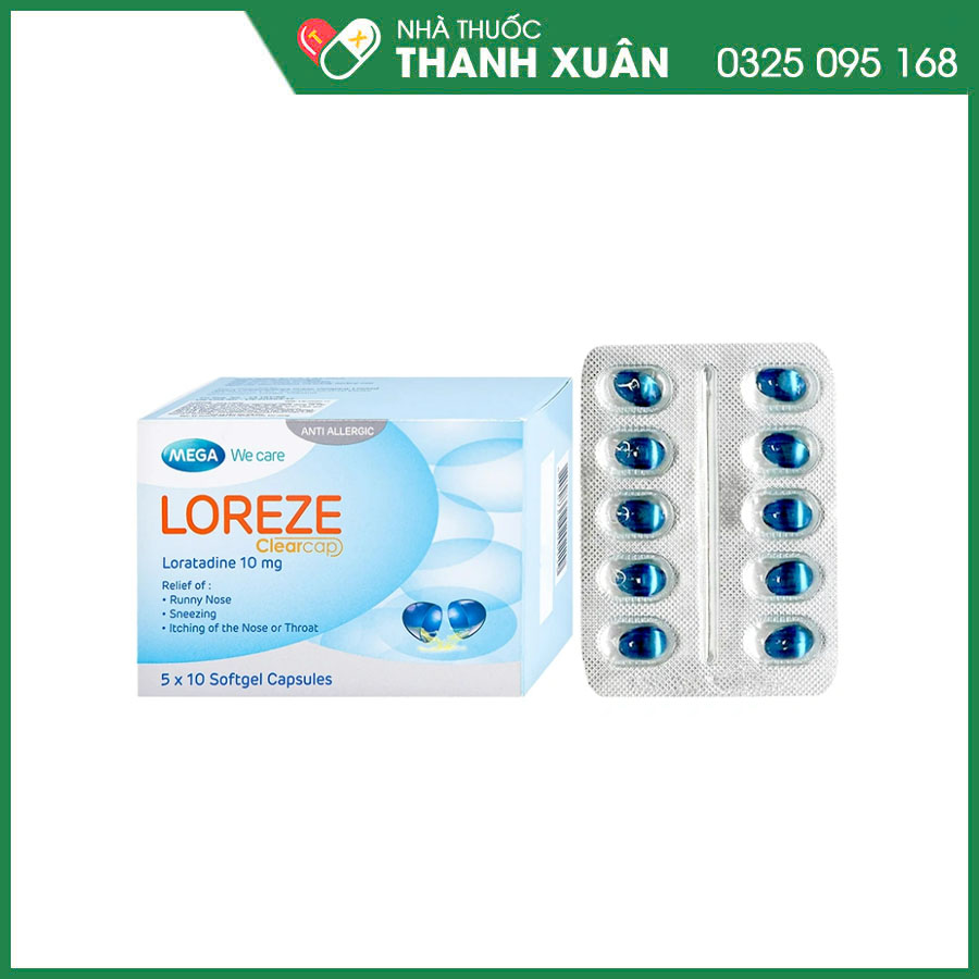 Loreze Clearcap 10mg điều trị các triệu chứng viêm mũi dị ứng, mày đay