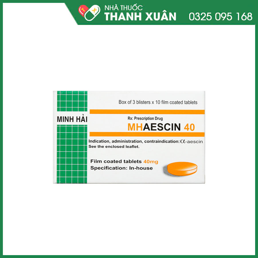 MHAescin 40 điều trị thiểu năng tĩnh mạch mãn tính, chống phù nề
