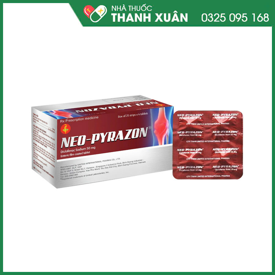 Neo-Pyrazon 50mg thuốc giảm đau, hạ sốt và kháng viêm
