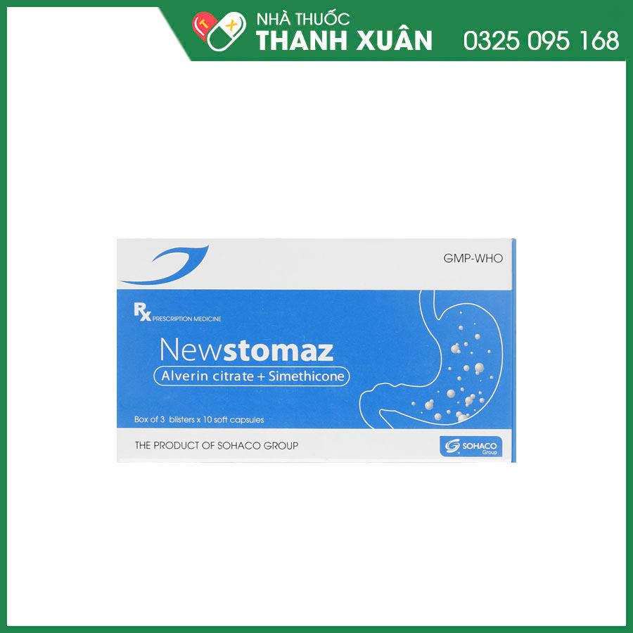 Newstomaz thuốc điều trị các chứng đầy hơi, khó tiêu, rối loạn nhu động dạ dày, ruột