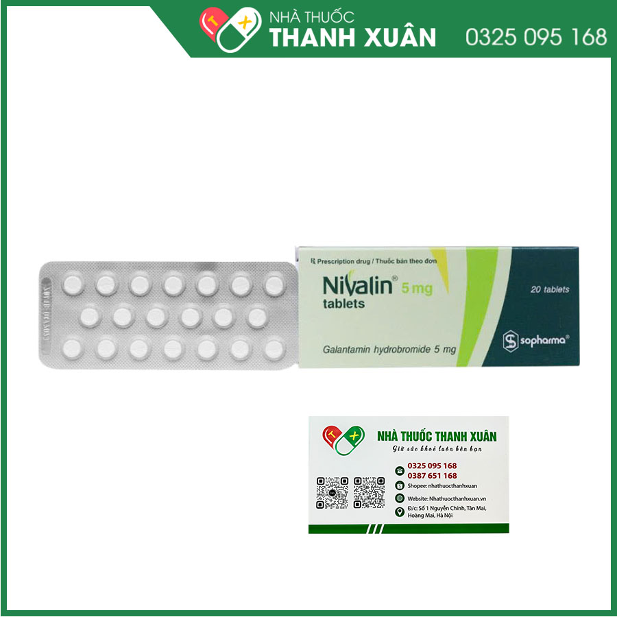 Nivalin 5mg tablets điều trị chứng sa sút trí tuệ từ nhẹ đến trung bình trong bệnh Alzheimer