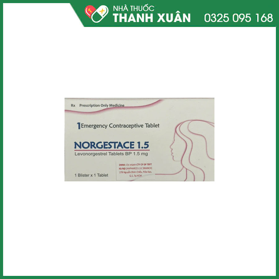 Norgestace 1.5mg thuốc tránh thai khẩn cấp trong vòng 72 giờ