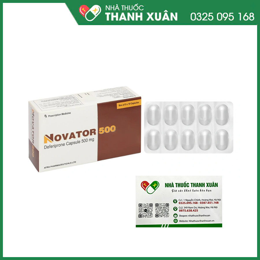 Novator 500 thuốc điều trị quá liều sắt ở bệnh nhân thalassaemia