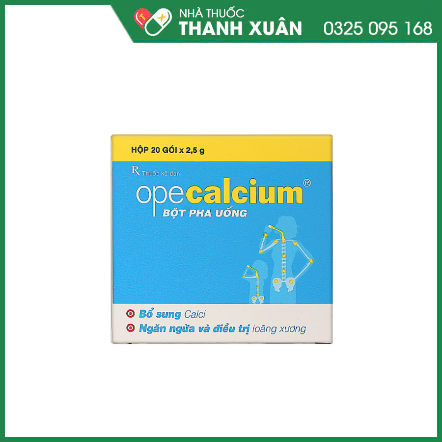 Bột pha Opecalcium giúp điều trị và dự phòng thiếu calci và vitamin D3