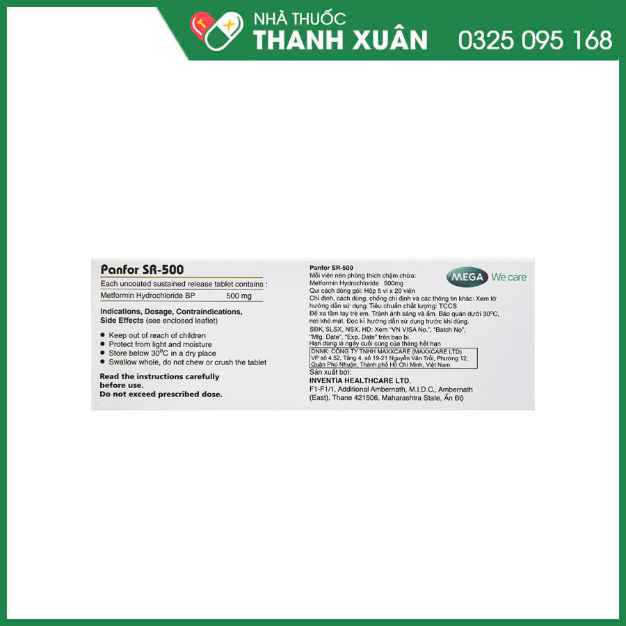 Panfor SR-500 thuốc điều trị đái tháo đường týp 2