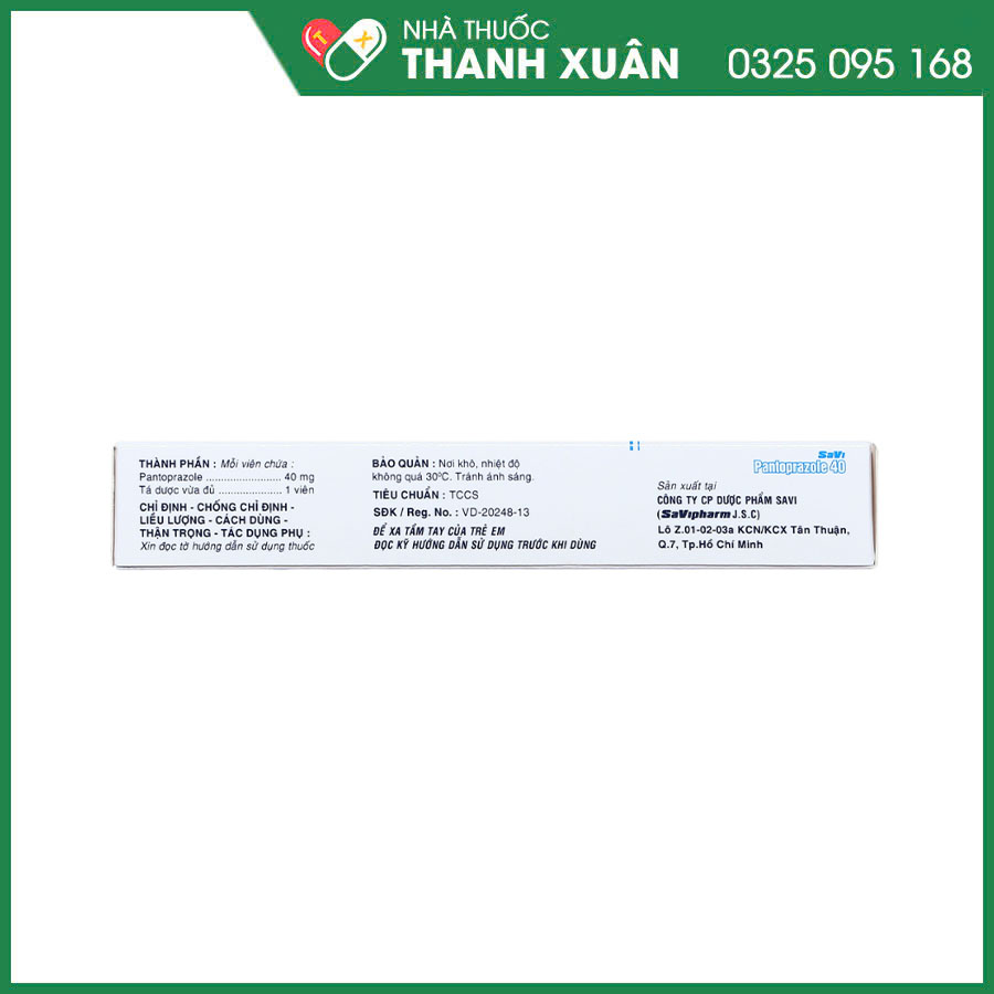 SaVi Pantoprazole 40 thuốc điều trị trào ngược dạ dày, thực quản