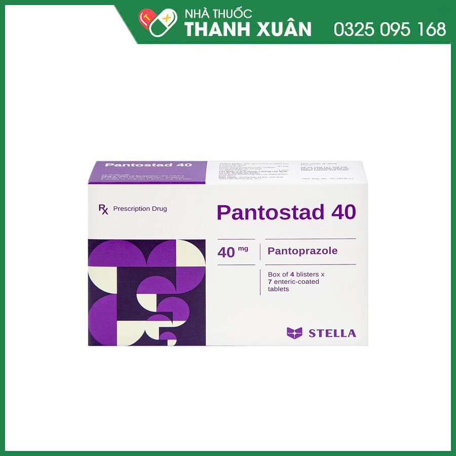 Pantostad 40 thuốc điều trị trào ngược dạ dày-thực quản, loét đường tiêu hoá, hội chứng Zollinger-Ellison