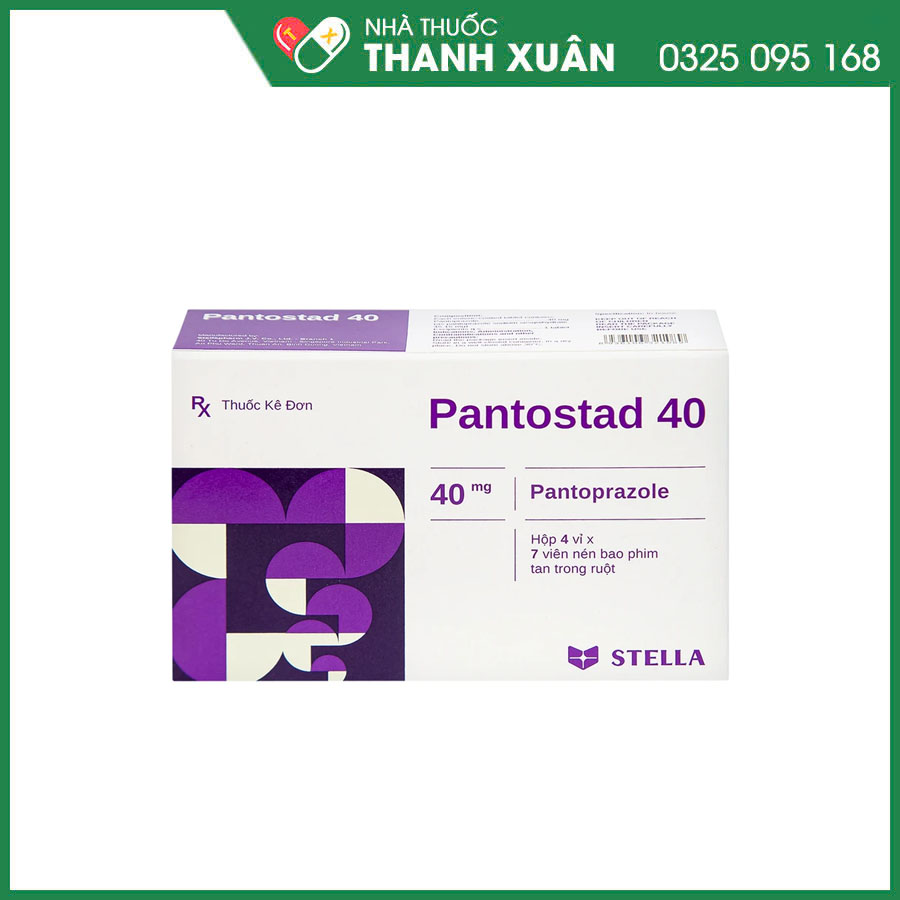 Pantostad 40 thuốc điều trị trào ngược dạ dày-thực quản, loét đường tiêu hoá, hội chứng Zollinger-Ellison