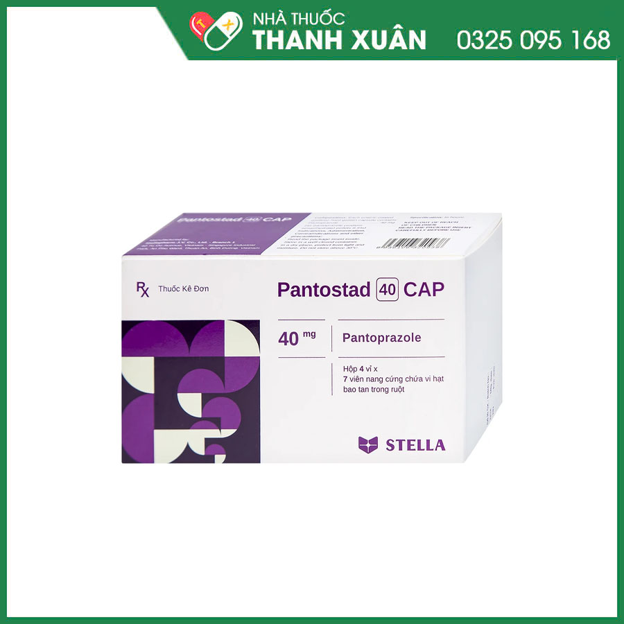Pantostad 40 CAP thuốc hỗ trợ điều trị viêm thực quản, loét dạ dày, tá tràng, hội chứng Zollinger-Ellison