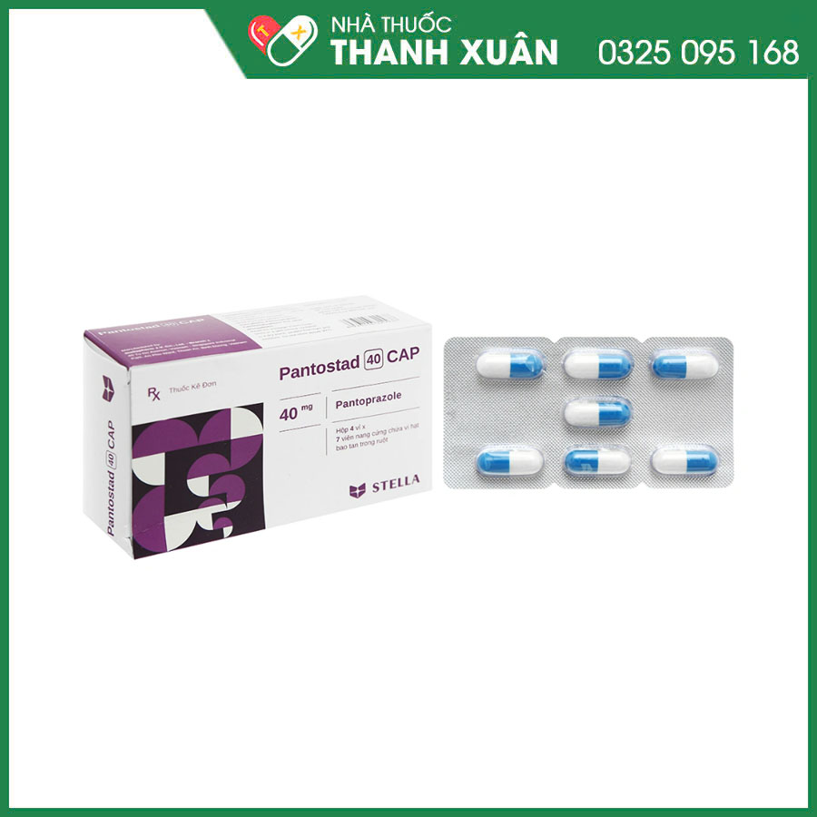 Pantostad 40 CAP thuốc hỗ trợ điều trị viêm thực quản, loét dạ dày, tá tràng, hội chứng Zollinger-Ellison