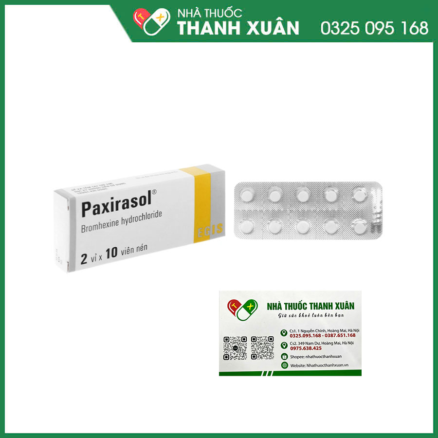 Paxirasol 8mg trị bệnh đường hô hấp, tiêu đàm trong viêm mũi họng