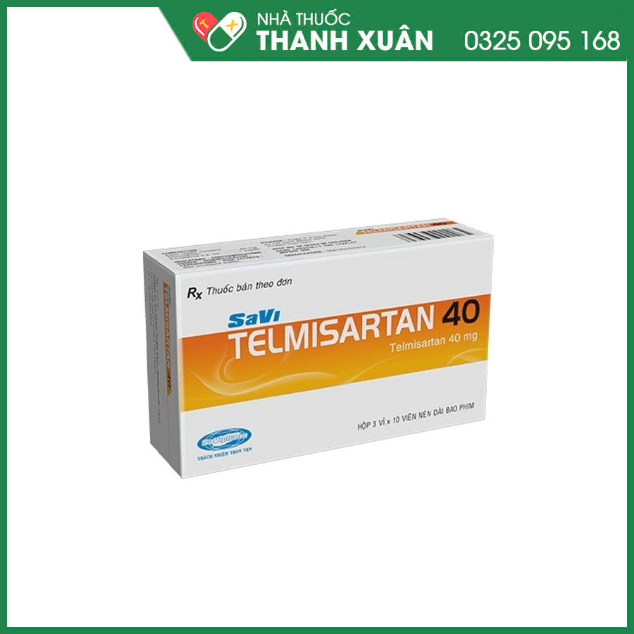 Savi Telmisartan 40 thuốc điều trị tăng huyết áp, suy tim, bệnh thận do đái tháo đường