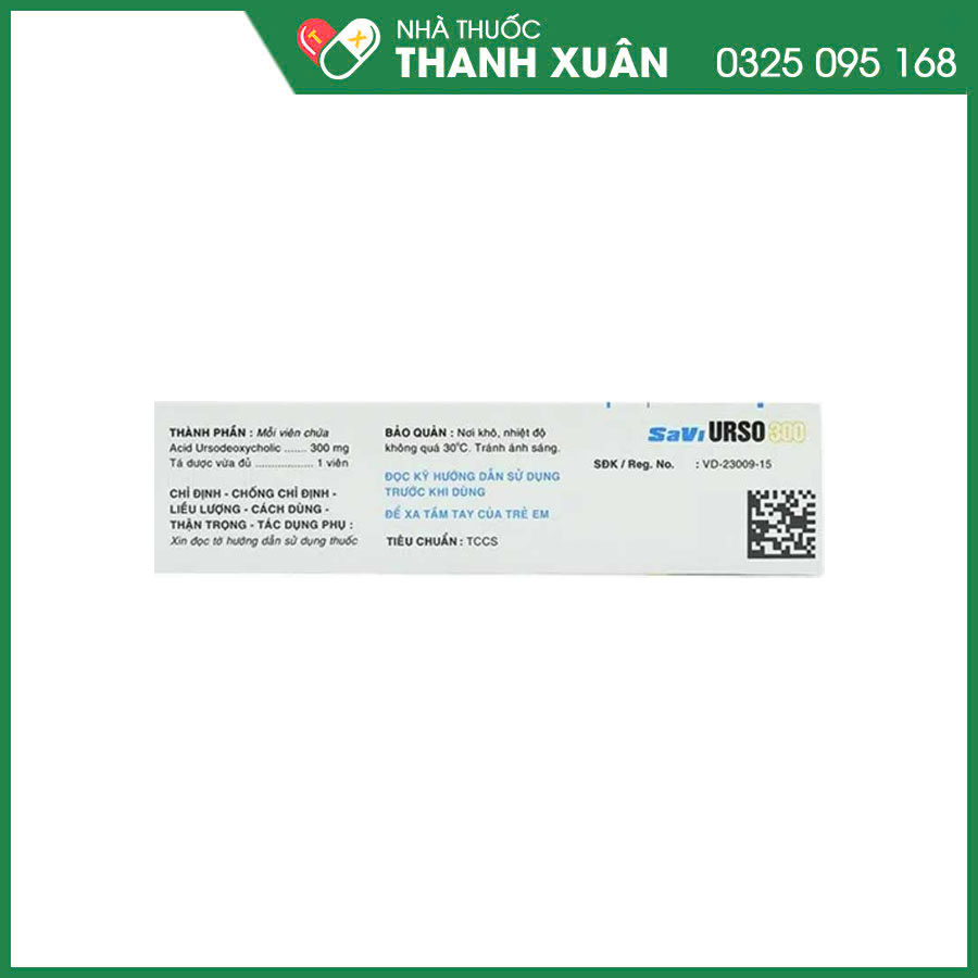 Savi Urso 300 thuốc điều trị xơ gan mật, bệnh đường mật, túi mật và cải thiện chức năng gan