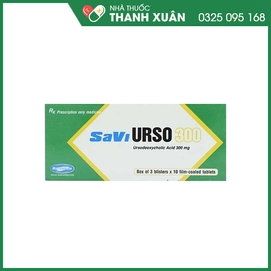 Savi Urso 300 thuốc điều trị xơ gan mật, bệnh đường mật, túi mật và cải thiện chức năng gan
