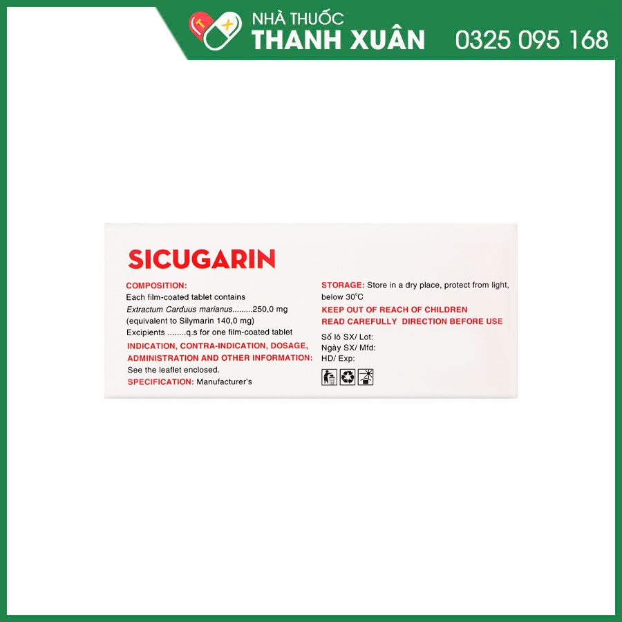 Sicugarin thuốc hỗ trợ trị bệnh viêm gan mãn tính, xơ gan, rối loạn chức năng gan