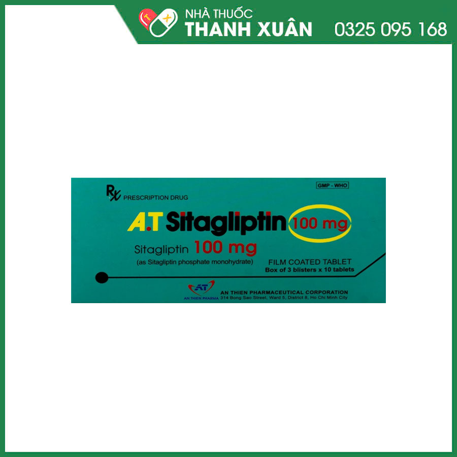 A.T Sitagliptin 100 thuốc điều trị đái tháo đường tuýp 2