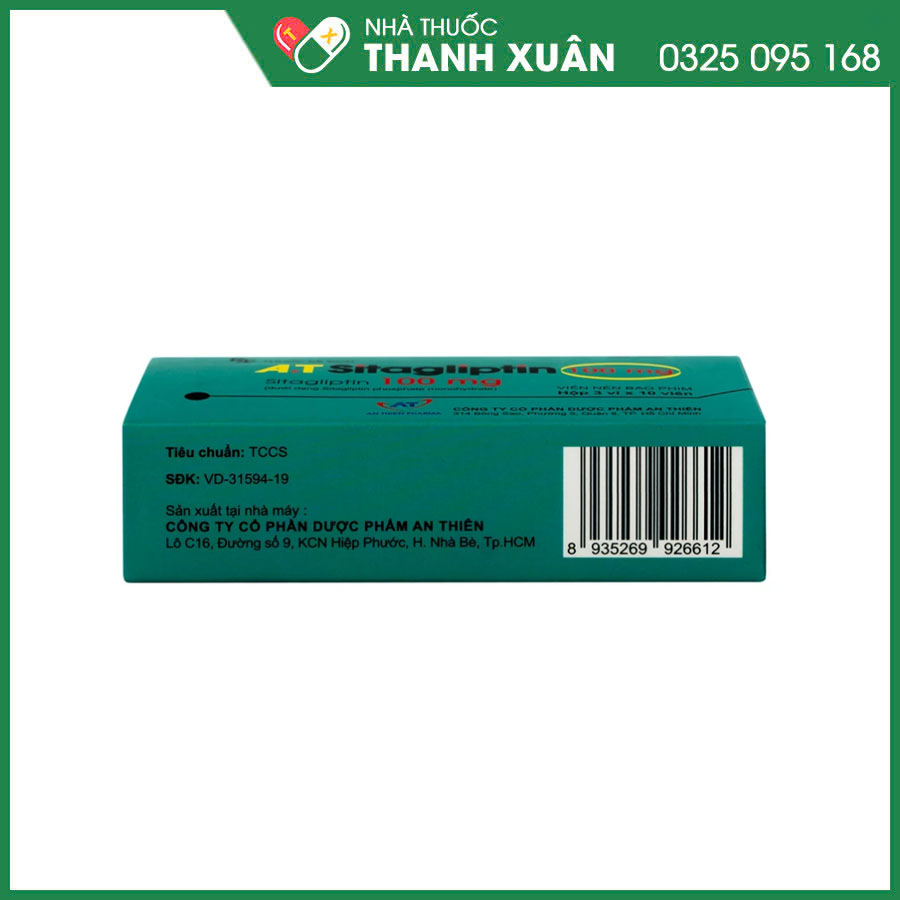 A.T Sitagliptin 100 thuốc điều trị đái tháo đường tuýp 2