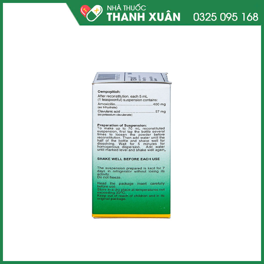 Tedavi 400 mg/57 mg điều trị nhiễm khuẩn đường hô hấp, tiết niệu, da, xương khớp và tai - mũi - họng
