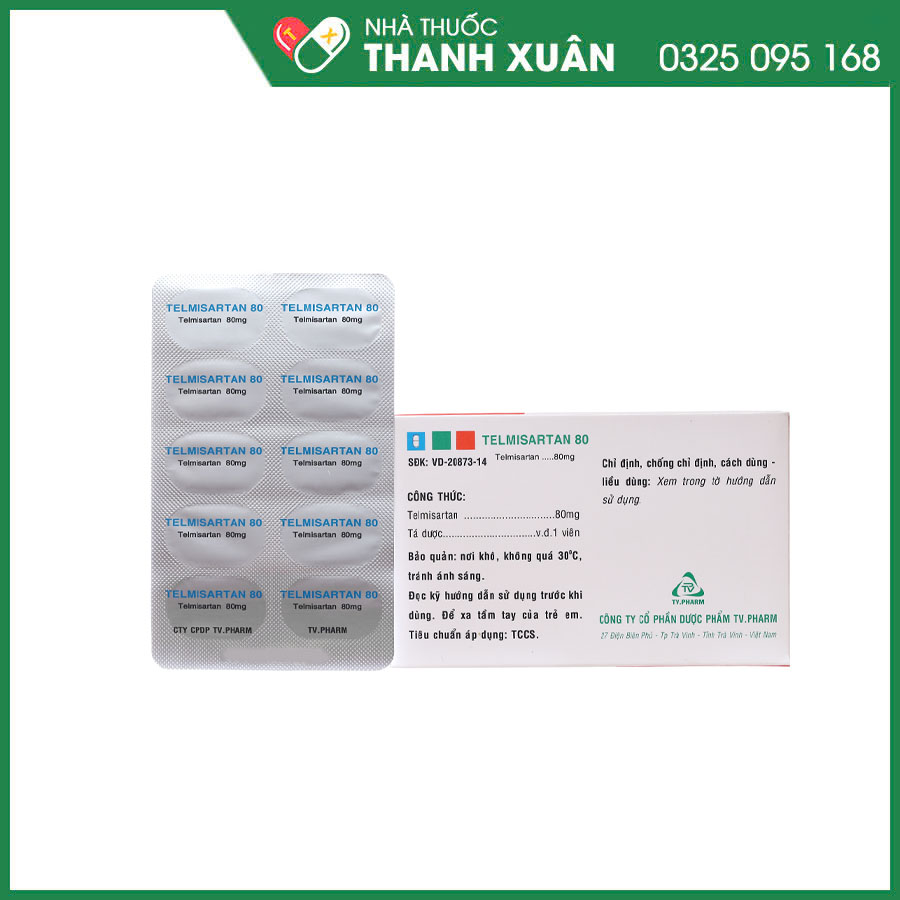 Telmisartan 80 thuốc điều trị tăng huyết áp, suy tim, bệnh thận do đái tháo đường