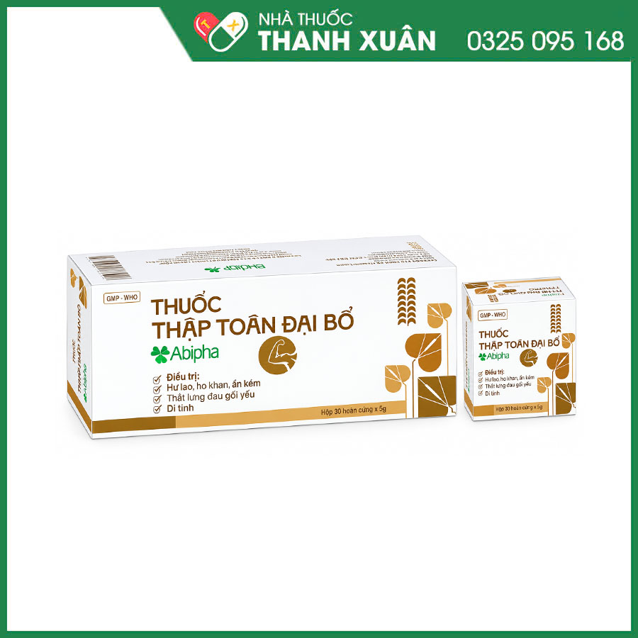 Thuốc thập toàn đại bổ Abipha điều trị hư lao, ho khan, ăn kém, di tinh, thắt lưng đau gối yếu