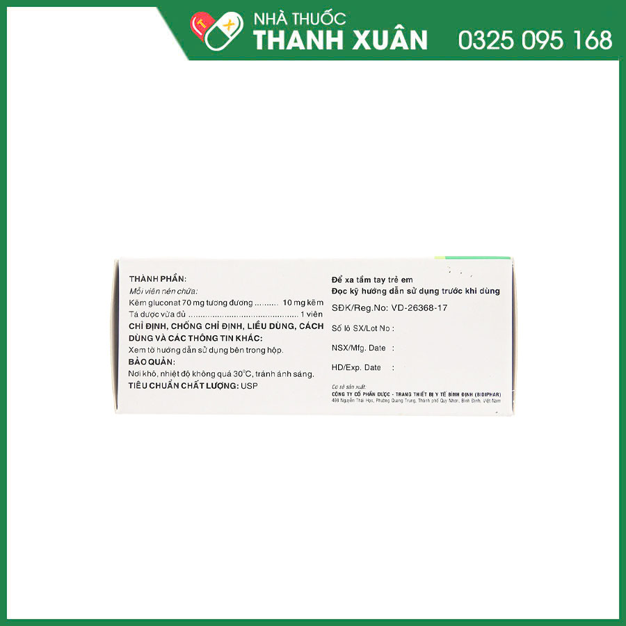 Tozinax 70mg thuốc giúp phòng và điều trị thiếu kẽm
