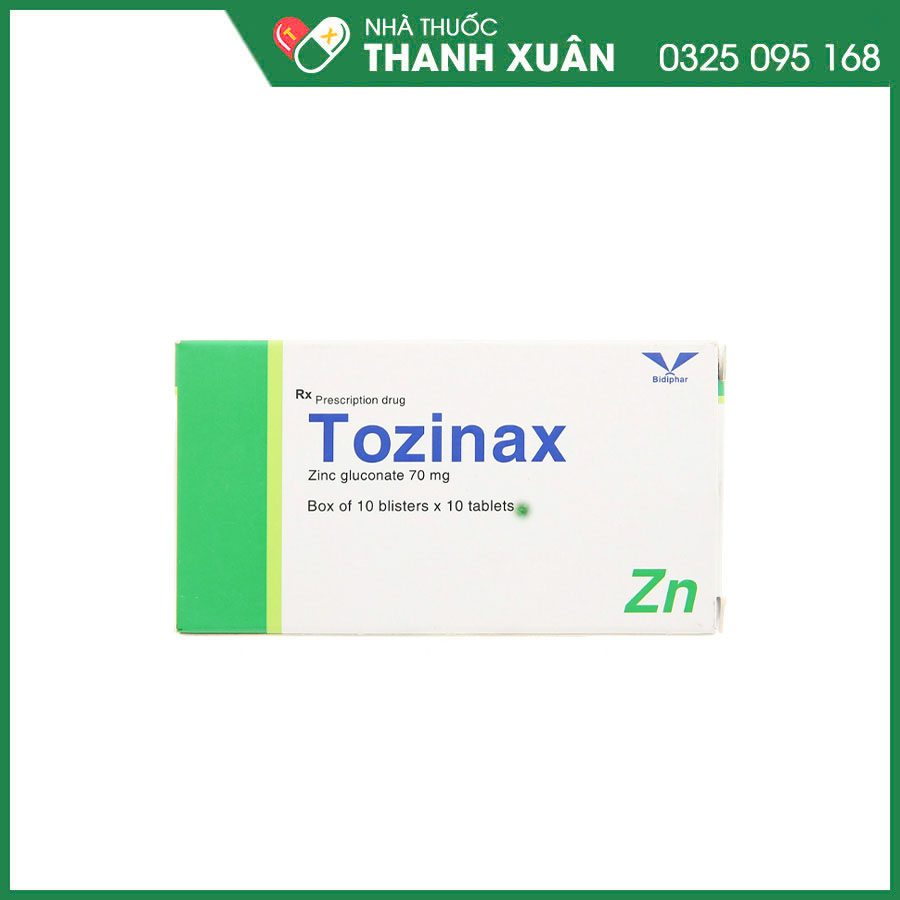 Tozinax 70mg thuốc giúp phòng và điều trị thiếu kẽm