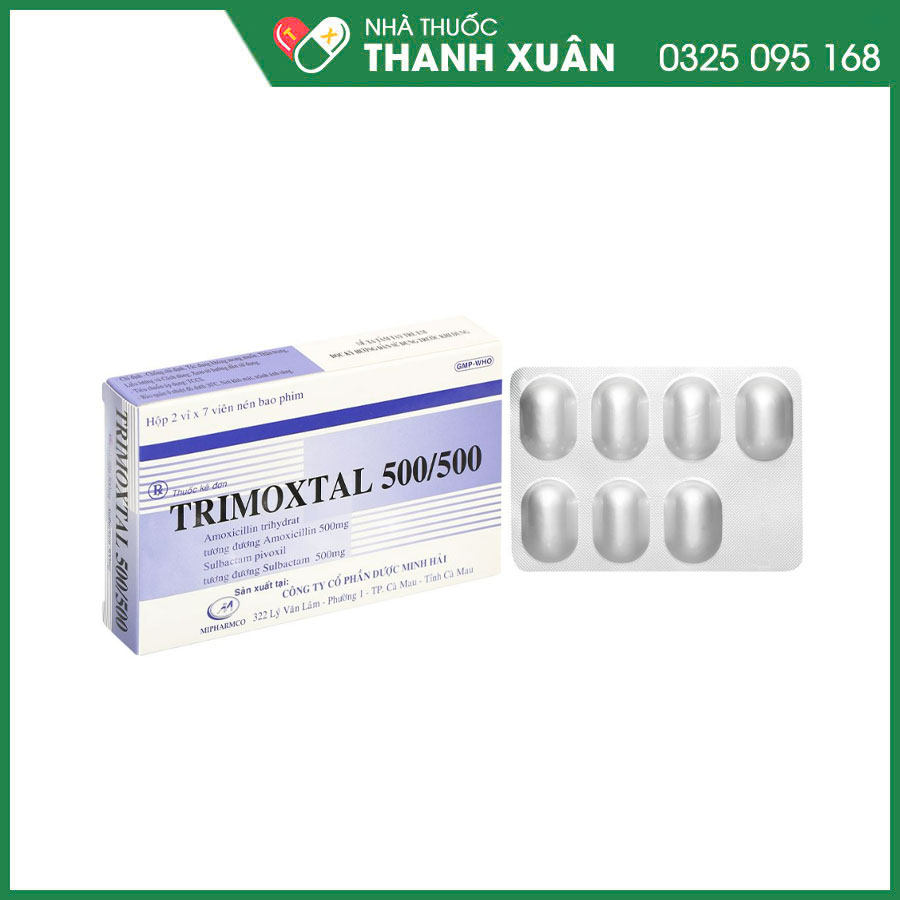 Trimoxtal 500/500 thuốc kháng sinh điều trị nhiễm khuẩn do các vi khuẩn nhạy cảm
