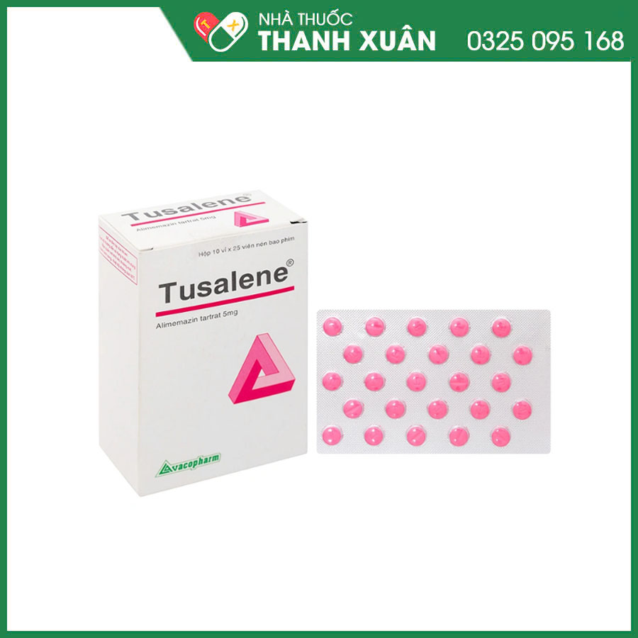 Tusalene 5mg trị triệu chứng các dạng dị ứng, ho khan, mất ngủ