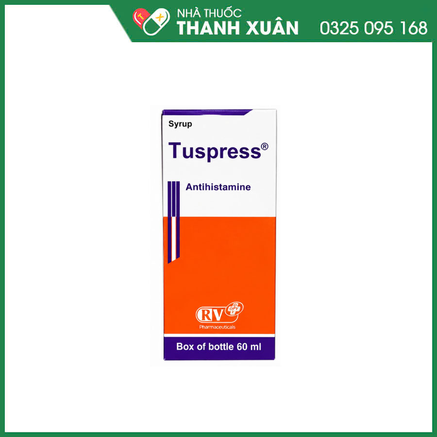 Tuspress thuốc điều trị triệu chứng ho khan, ho do dị ứng, đặc biệt về đêm