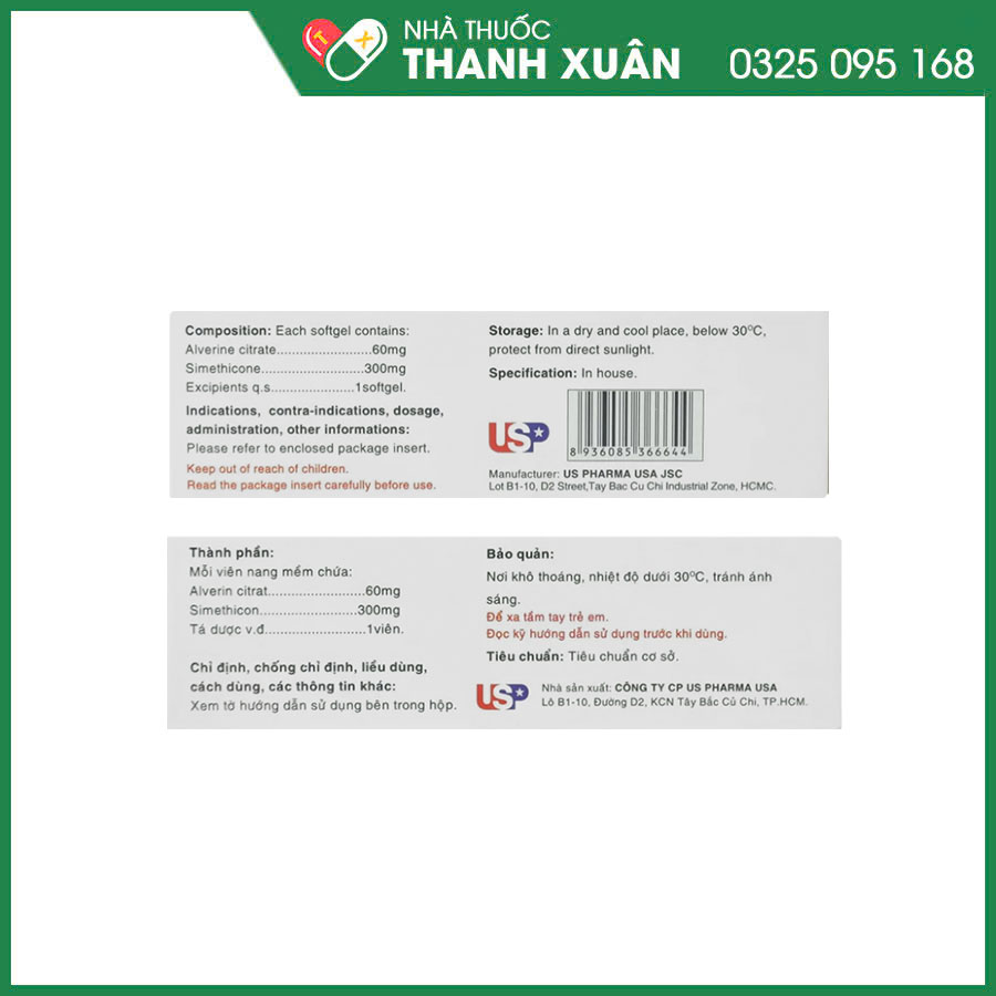 Uspasmyl thuốc chống co thắt và giảm đau đường tiêu hóa