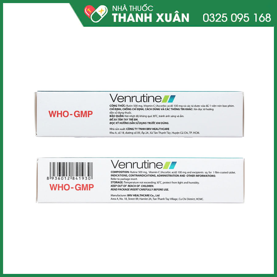 Venrutine thuốc điều trị trĩ, xuất huyết dưới da, vết bầm máu, suy tĩnh mạch